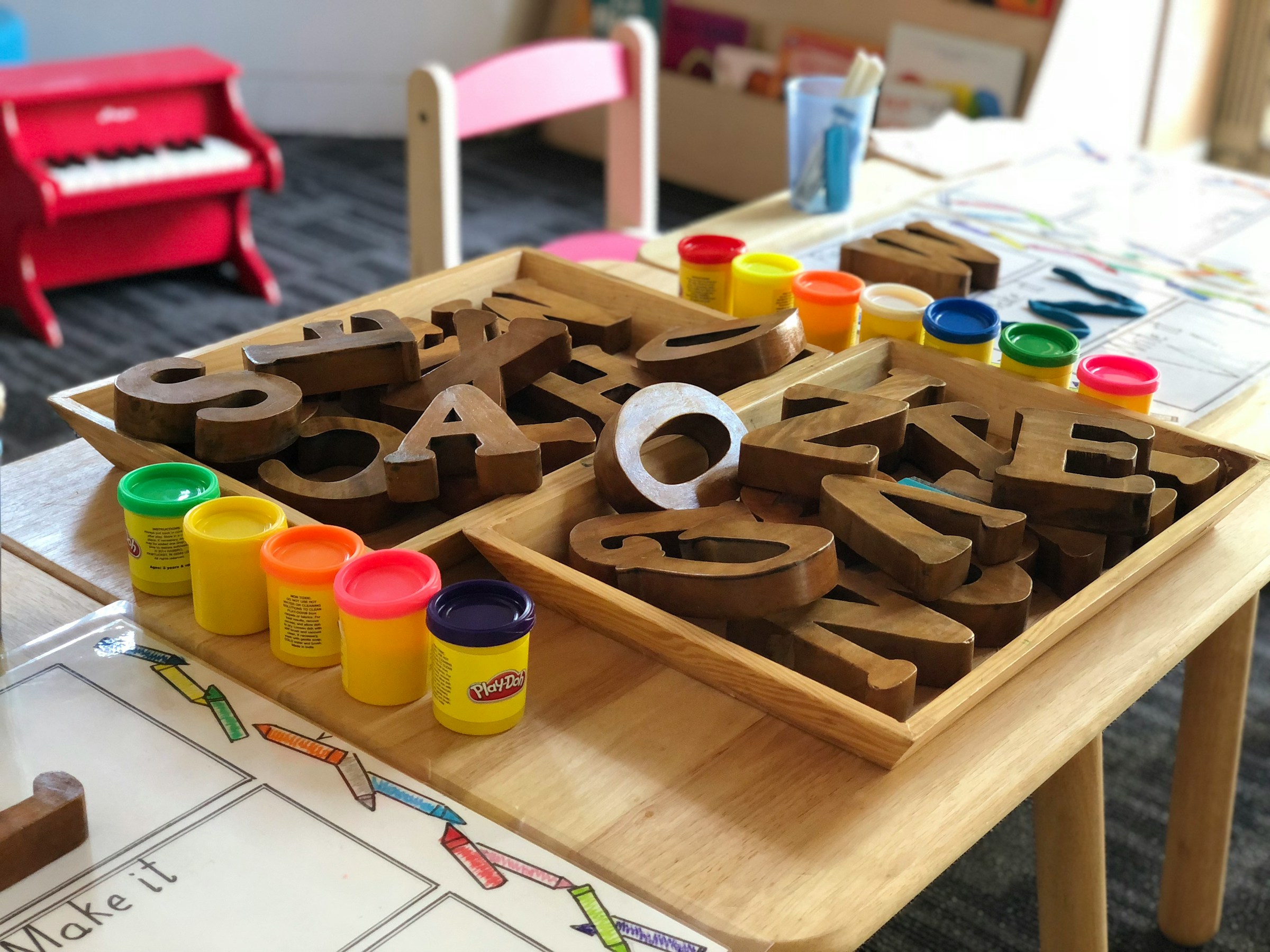 Young children learning at a preschool
